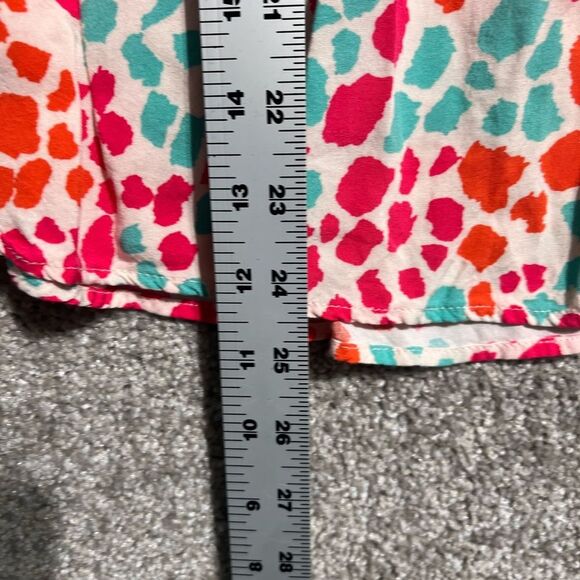 Emily Wonder Woman’s Multi Color Babydoll Top Blouse 3/4 Ruffle Sleeve Size L - Picture 4 of 8